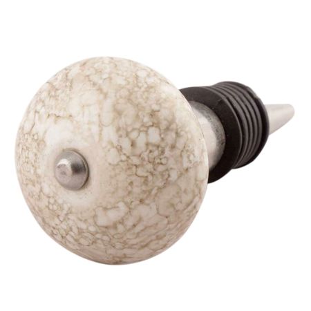 White Marble Ceramic Floral Wine Stopper